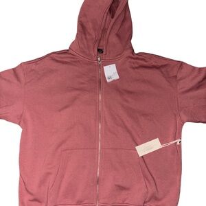 Dusty Rose Zip-Up Hoodie